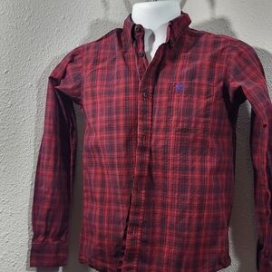 Ariat Red and Black Plaid Button-Down Shirt